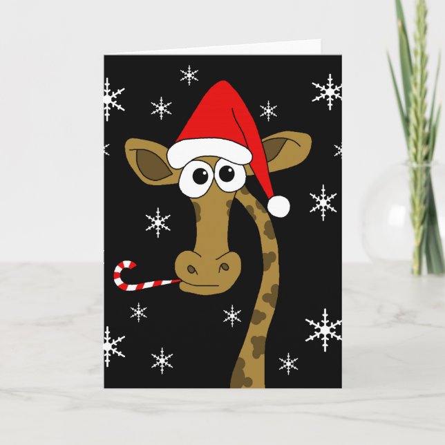 Christmas giraffe holiday card (Front)