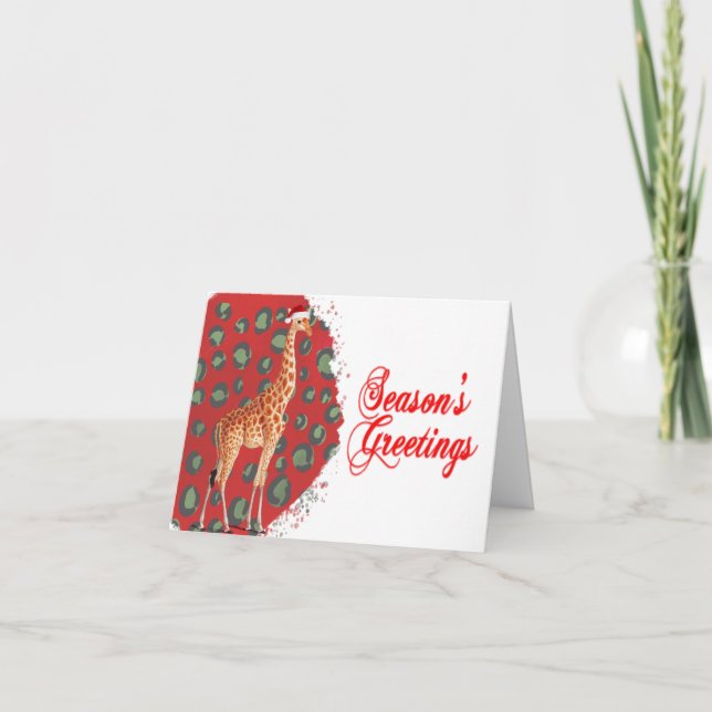 Christmas Giraffe Holiday Card (Front)