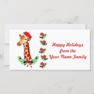 Christmas Giraffe Holiday Card