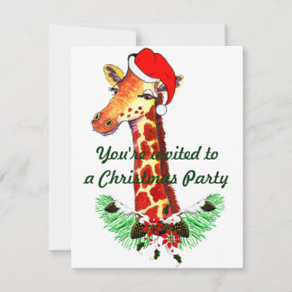 Christmas Giraffe Invitation
