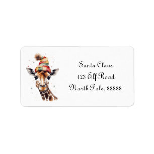 Christmas Giraffe Label