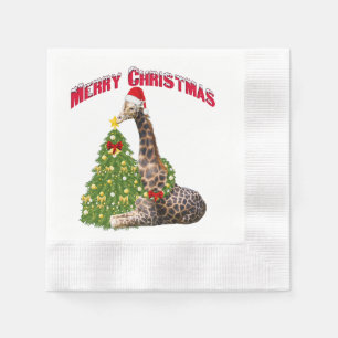 Christmas Giraffe Napkin