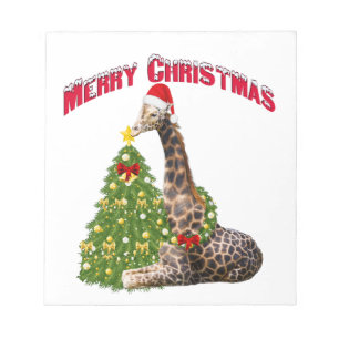 Christmas Giraffe Notepad