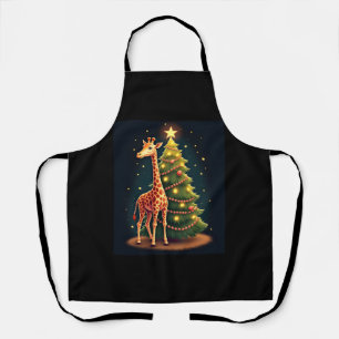 Christmas Giraffe Official Tree Topper Funny Tall Apron