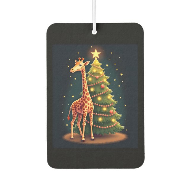 Christmas Giraffe Official Tree Topper Funny Tall  Car Air Freshener (Front)