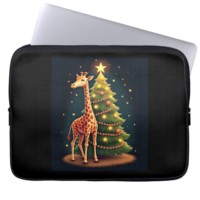 Christmas Giraffe Official Tree Topper Funny Tall  Laptop Sleeve (Front)