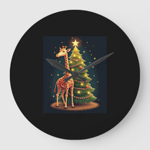 Christmas Giraffe Official Tree Topper Funny Tall  Large Clock
