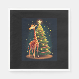 Christmas Giraffe Official Tree Topper Funny Tall  Napkin