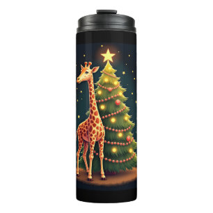 Christmas Giraffe Official Tree Topper Funny Tall  Thermal Tumbler