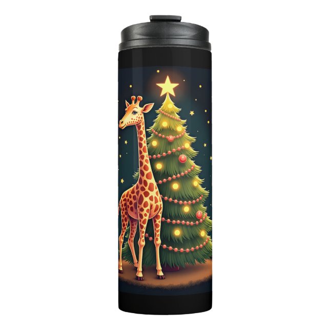 Christmas Giraffe Official Tree Topper Funny Tall  Thermal Tumbler (Front)