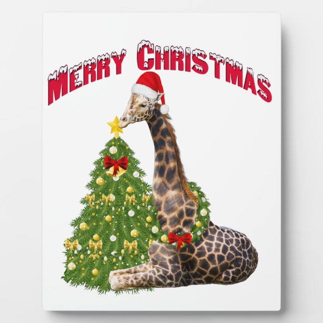 Christmas Giraffe Plaque (Front)