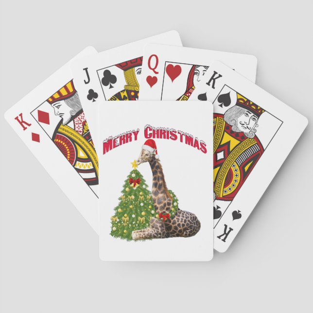 Christmas Giraffe Playing Cards (Back)
