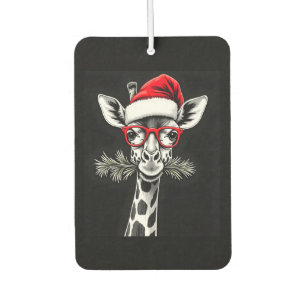 Christmas Giraffe Santa Hat Pajama Gift Family Mat Car Air Freshener