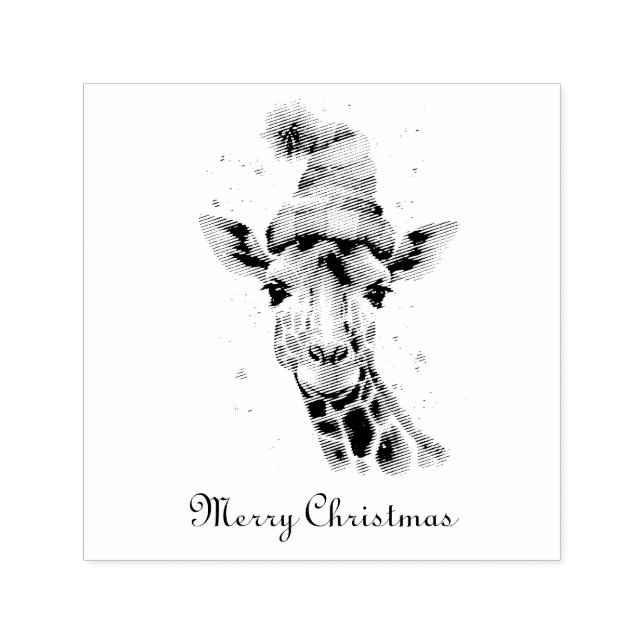Christmas Giraffe Self-inking Stamp (Design)