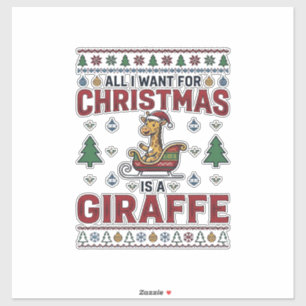 Christmas Giraffe Sleigh Funny Holiday T-Shirt Des