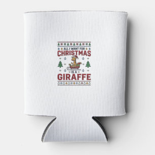 Christmas Giraffe Sleigh Funny Holiday T-Shirt Des Can Cooler