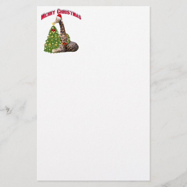 Christmas Giraffe Stationery (Front)