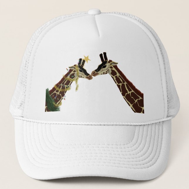 Christmas giraffe trucker hat (Front)