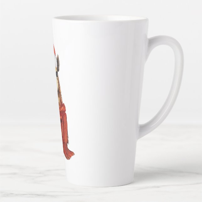 Christmas Giraffe Watercolor Winter Latte Mug (Right)