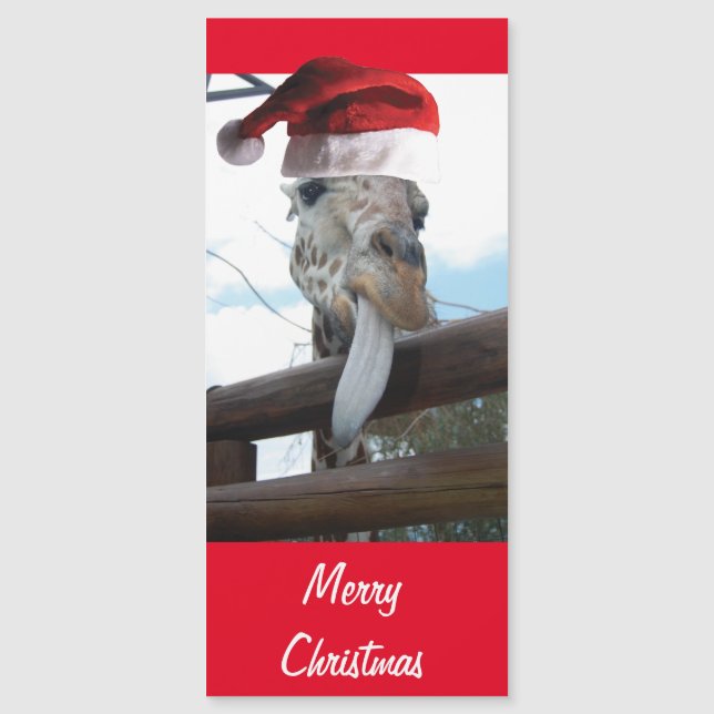 Christmas Giraffe wearing a Santa Claus Hat (Front)