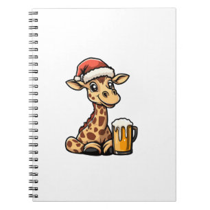 Christmas Giraffe With Beer _ Xmas Funny Party Notebook