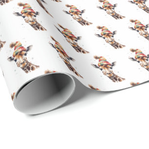 Christmas Giraffe Wrapping Paper