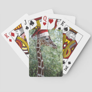 Christmas Giraffes Playing Cards
