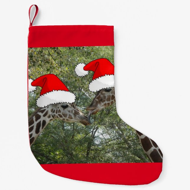 Christmas Giraffes Small Christmas Stocking (Front)