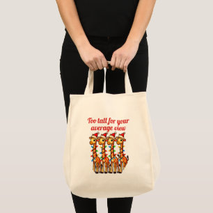 Christmas Giraffes with Santa Hats and Lights Tote Bag