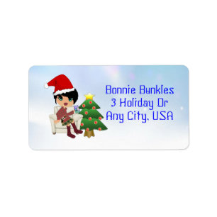 Christmas Girl Address Labels