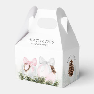 Christmas Girl Baby Shower Pink Favour Box