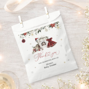 Christmas Girl Baby Shower Thank You Favour Bags