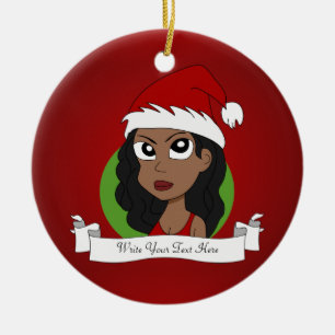 Christmas girl cartoon ceramic tree decoration