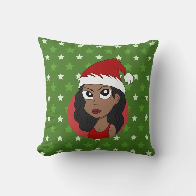 Christmas girl cartoon cushion (Front)