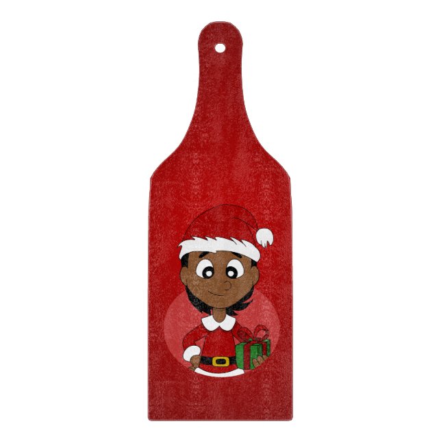 Christmas girl cartoon cutting board (Front)