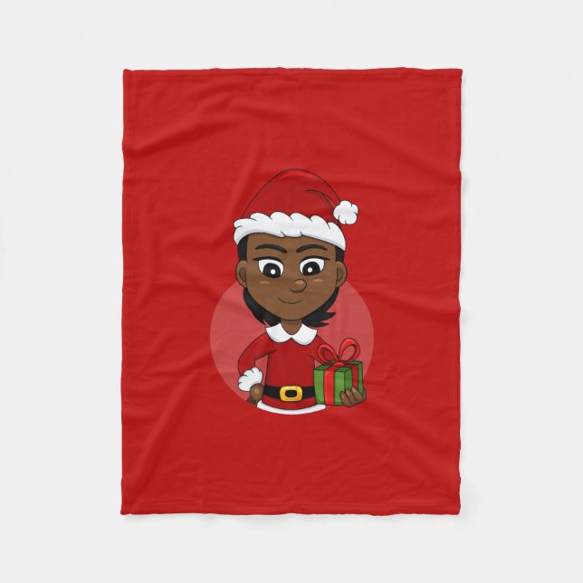 Christmas girl cartoon fleece blanket (Front)