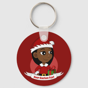 Christmas girl cartoon keychain