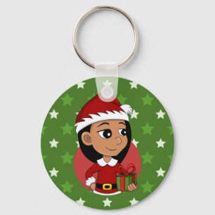 Christmas girl cartoon keychain