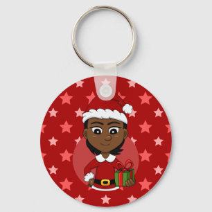 Christmas girl cartoon keychain