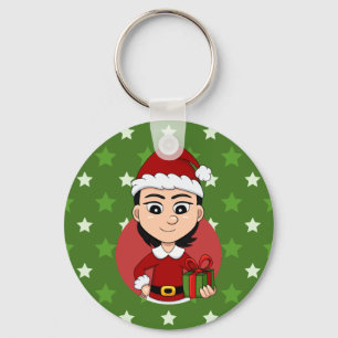 Christmas girl cartoon keychain