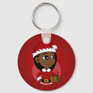 Christmas girl cartoon keychain