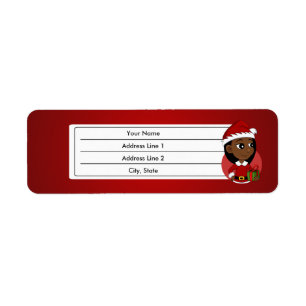 Christmas girl cartoon label