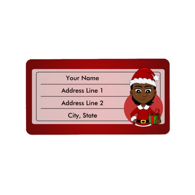 Christmas girl cartoon label (Front)