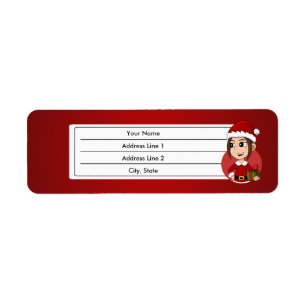 Christmas girl cartoon label