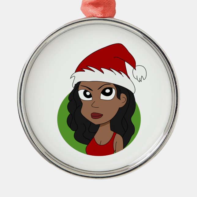 Christmas girl cartoon metal tree decoration (Front)