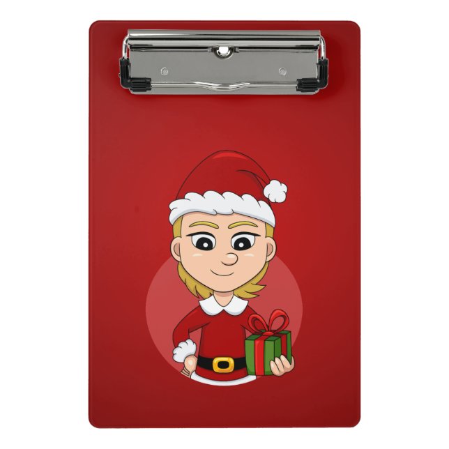 Christmas girl cartoon mini clipboard (Front)