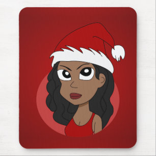Christmas girl cartoon mouse mat