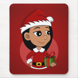 Christmas girl cartoon mouse pad
