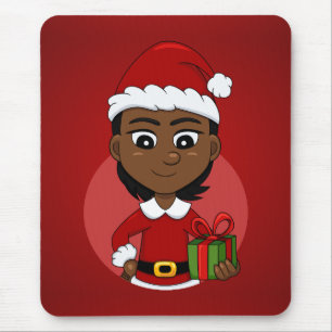 Christmas girl cartoon mouse pad
