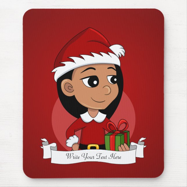Christmas girl cartoon mouse pad (Front)